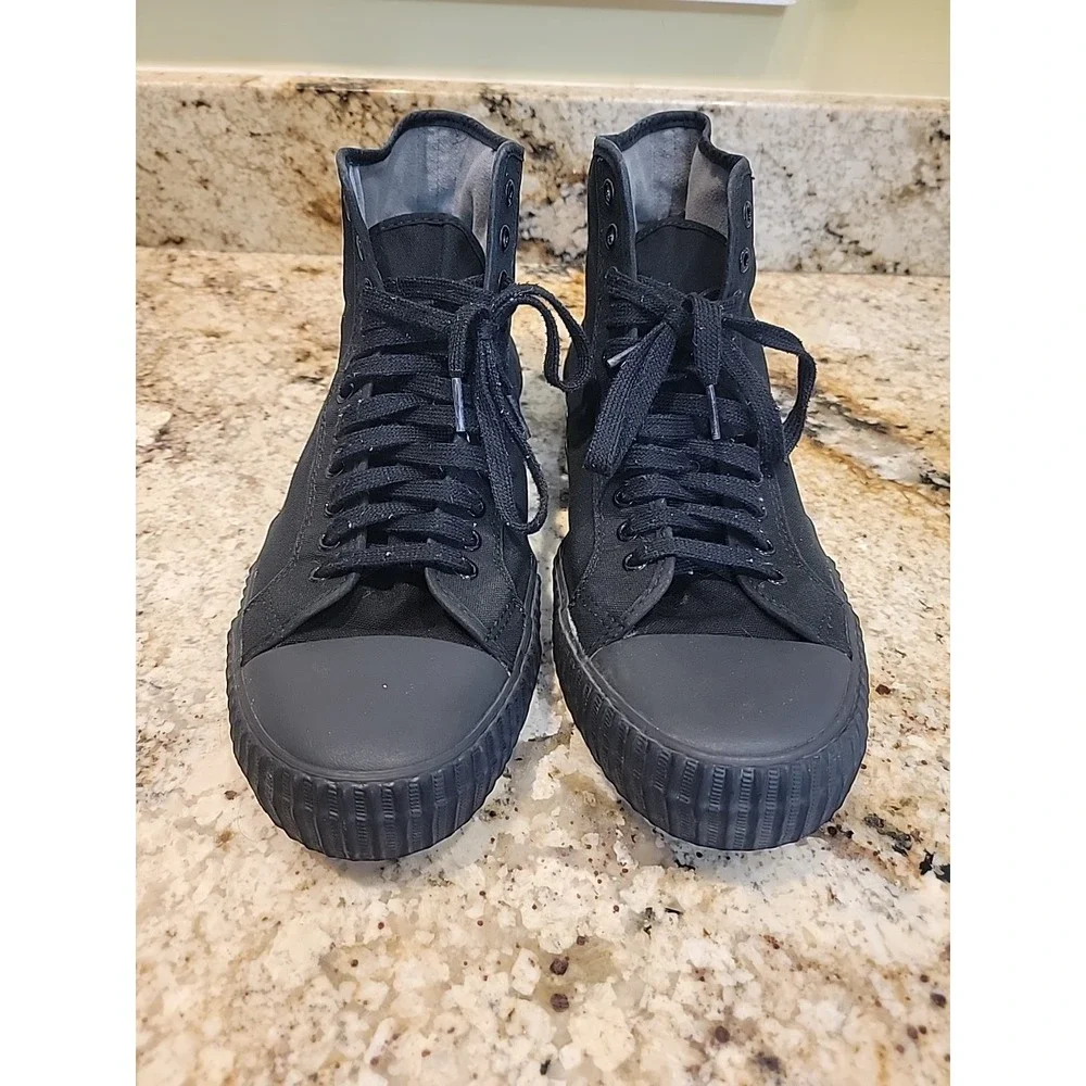 PF Flyers Black Canvas Center Hi Sandlot High Top Basketball Sneakers Men's 16